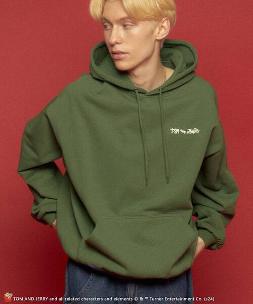 【セール】【SEQUENZ（シークエンズ）】TJ FUNNY FUNNY P/K / ワンポイント オーバーサイズ 刺繍 ストリート スケーター 裏起毛（パーカー）｜TOM&JERRY（トムアンドジェリー）