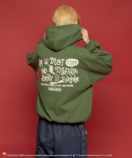 【セール】【SEQUENZ（シークエンズ）】TJ FUNNY FUNNY P/K / ワンポイント オーバーサイズ 刺繍 ストリート スケーター 裏起毛（パーカー）｜TOM&JERRY（トムアンドジェリー）