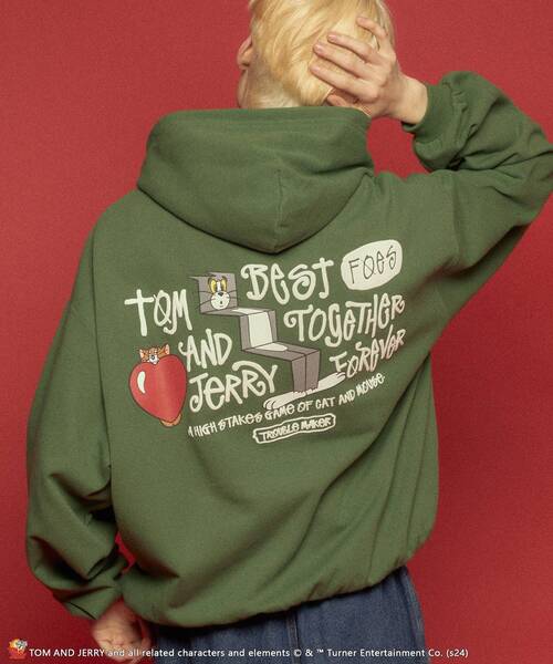 【セール】【SEQUENZ（シークエンズ）】TJ FUNNY FUNNY P/K / ワンポイント オーバーサイズ 刺繍 ストリート スケーター 裏起毛（パーカー）｜TOM&JERRY（トムアンドジェリー）