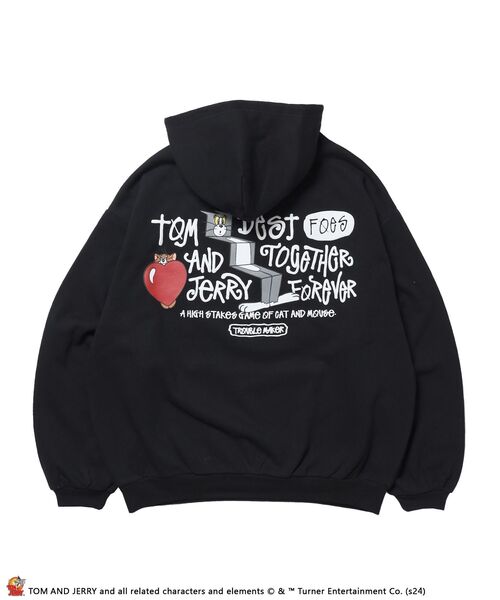 【セール】【SEQUENZ（シークエンズ）】TJ FUNNY FUNNY P/K / ワンポイント オーバーサイズ 刺繍 ストリート スケーター 裏起毛（パーカー）｜TOM&JERRY（トムアンドジェリー）