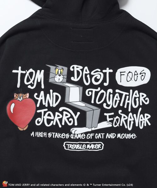【セール】【SEQUENZ（シークエンズ）】TJ FUNNY FUNNY P/K / ワンポイント オーバーサイズ 刺繍 ストリート スケーター 裏起毛（パーカー）｜TOM&JERRY（トムアンドジェリー）