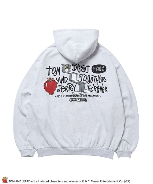 【セール】【SEQUENZ（シークエンズ）】TJ FUNNY FUNNY P/K / ワンポイント オーバーサイズ 刺繍 ストリート スケーター 裏起毛（パーカー）｜TOM&JERRY（トムアンドジェリー）