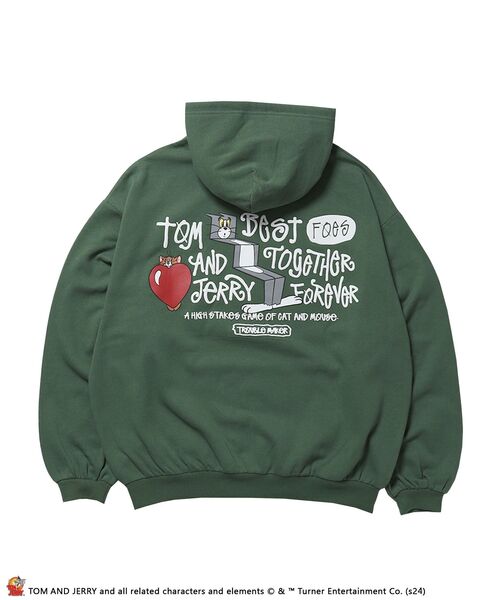 【セール】【SEQUENZ（シークエンズ）】TJ FUNNY FUNNY P/K / ワンポイント オーバーサイズ 刺繍 ストリート スケーター 裏起毛（パーカー）｜TOM&JERRY（トムアンドジェリー）