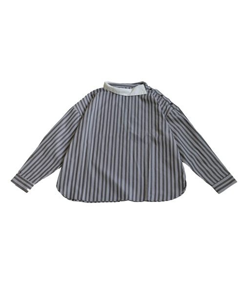 antiqua(アンティカ)の「アシメストライプシャツ(シャツ/ブラウス・レディース・ブラック・ONESIZE)」の13枚目の写真