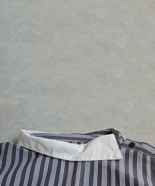 antiqua(アンティカ)の「アシメストライプシャツ(シャツ/ブラウス・レディース・ブラック・ONESIZE)」の14枚目の写真