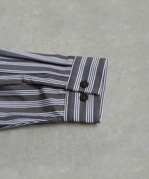 antiqua(アンティカ)の「アシメストライプシャツ(シャツ/ブラウス・レディース・ブラック・ONESIZE)」の15枚目の写真