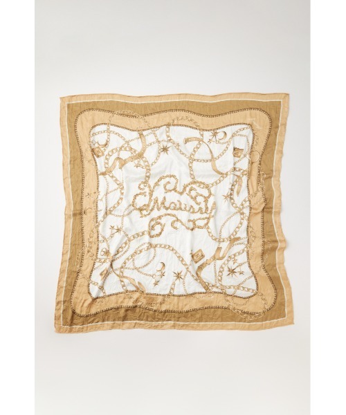 MOUSSY（マウジー）の「CLASSIC CHAIN スカーフ（バンダナ/スカーフ・レディース・ブルー/ベージュ・FREE）」の4枚目の写真