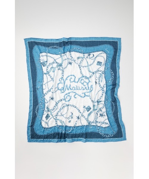 MOUSSY（マウジー）の「CLASSIC CHAIN スカーフ（バンダナ/スカーフ・レディース・ブルー/ベージュ・FREE）」の9枚目の写真