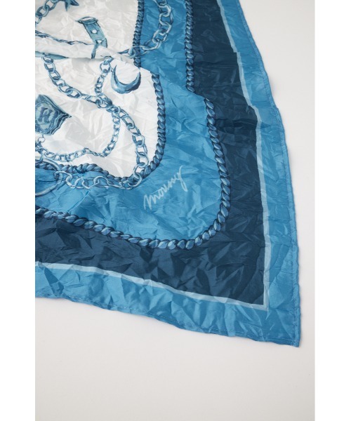 MOUSSY（マウジー）の「CLASSIC CHAIN スカーフ（バンダナ/スカーフ・レディース・ブルー/ベージュ・FREE）」の13枚目の写真