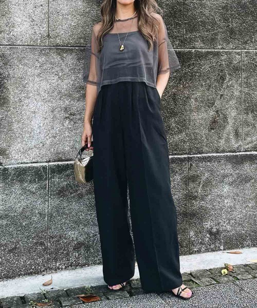 esutoreja(エストレジャ)の「ハイウエストタックワイドパンツ(その他パンツ・レディース・ベージュ/ブラック/ブラウン・FREE)」の8枚目の写真
