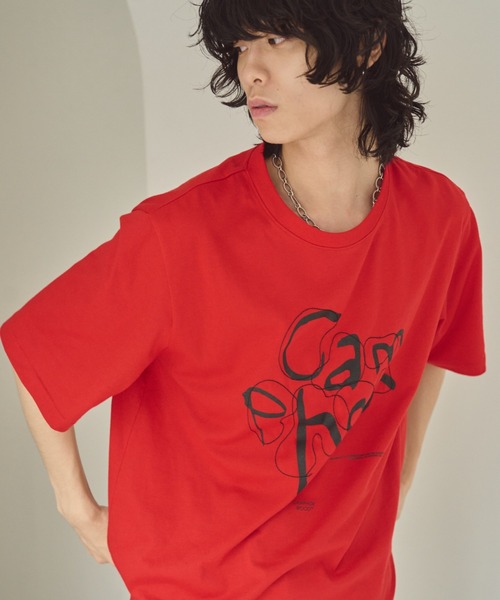 Camphor wood(カンファーウッド)の「camphor scrawl embroidery tee / 手書きチェーン刺繍ロゴグラフィックTシャツ(Tシャツ/カットソー・メンズ・レッド/スミクロ・LARGE/MEDIUM/SMALL)」の22枚目の写真