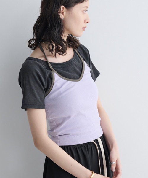 MERLOT（メルロー）の「パイピングホルターネックキャミソール（キャミソール・レディース・ホワイト/イエロー/パープル・FREE）」の16枚目の写真