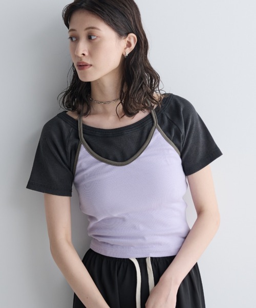 MERLOT（メルロー）の「パイピングホルターネックキャミソール（キャミソール・レディース・ホワイト/イエロー/パープル・FREE）」の14枚目の写真