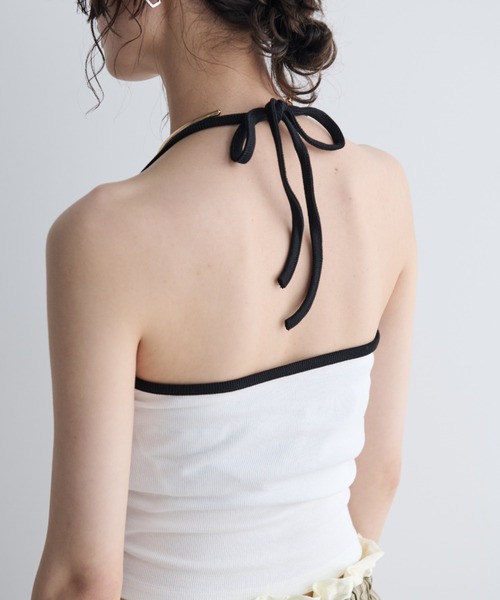 MERLOT（メルロー）の「パイピングホルターネックキャミソール（キャミソール・レディース・ホワイト/イエロー/パープル・FREE）」の13枚目の写真