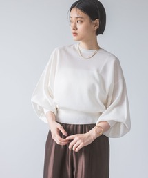 シアーニットパフプルオーバー_長袖