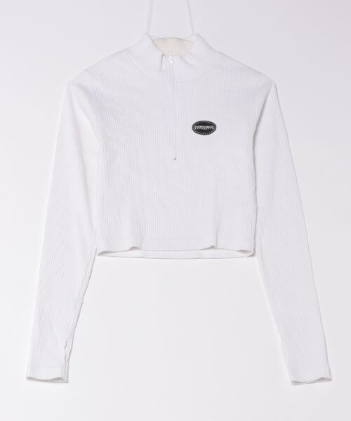23 WS HALF ZIP CROPP/DCレディースハーフジップショート丈ロンT