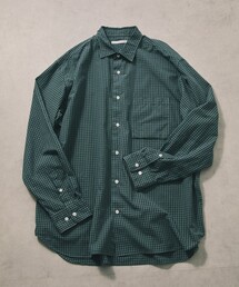Firsthand | Re Firsthand design by IDEAS/リ ファーストハンド デザイン バイ イデアス RE FH 草木染 レギュラーカラー スモールチェックシャツ(シャツ/ブラウス)