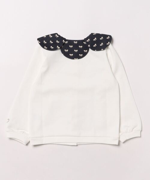 【セール】５枚衿ネイビーミニリボンプリントTeeブラウス（シャツ/ブラウス）｜nino（ニノ）