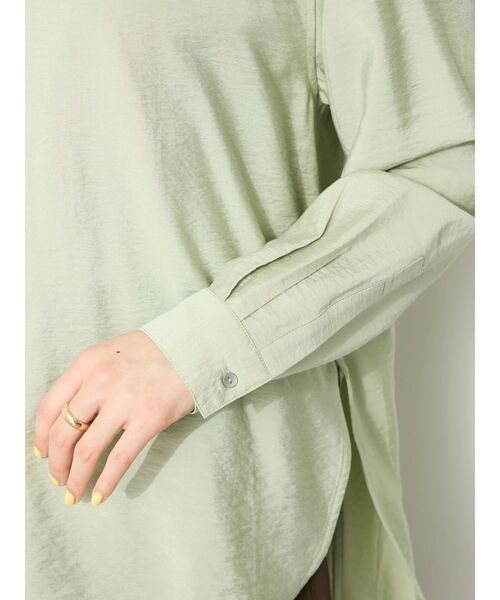 CRAFT STANDARD BOUTIQUE（クラフトスタンダードブティック）の「レーヨントロミサイドリボンチュニック（シャツ/ブラウス・レディース・ライトグリーン/アイボリー/ブラウン/ネイビー・FREE）」の11枚目の写真