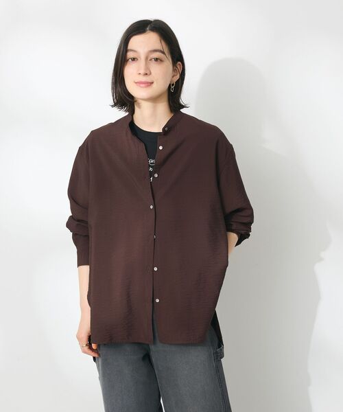 CRAFT STANDARD BOUTIQUE（クラフトスタンダードブティック）の「レーヨントロミサイドリボンチュニック（シャツ/ブラウス・レディース・ライトグリーン/アイボリー/ブラウン/ネイビー・FREE）」の19枚目の写真