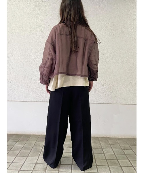 WORLD WIDE LOVE!（ワールドワイドラブ）の「シアーブルゾン（ブルゾン・レディース・ブラック/ブラウン/ベージュ・1）」の19枚目の写真