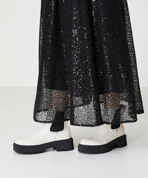 ORiental TRaffic（オリエンタルトラフィック）の「カラーステッチサイドゴアブーツ 41408（ブーツ・レディース・ホワイト/ブラック/ブルー・S/M/L/LL）」の5枚目の写真