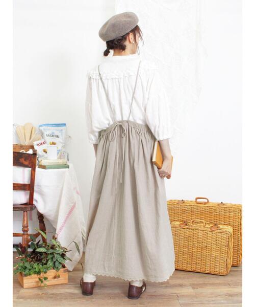 Samansa Mos2（サマンサ モスモス）の「胸元レース切替キャミワンピース（ワンピース・レディース・ベージュ/ブラック/ボルドー・F）」の9枚目の写真