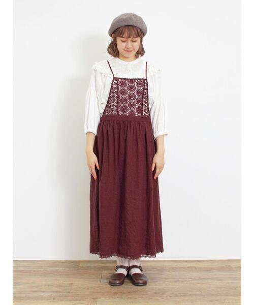 Samansa Mos2（サマンサ モスモス）の「胸元レース切替キャミワンピース（ワンピース・レディース・ベージュ/ブラック/ボルドー・F）」の19枚目の写真