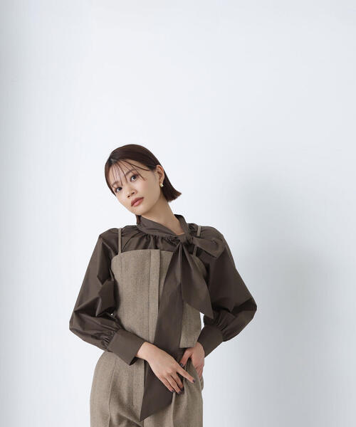 NATURAL BEAUTY BASIC ツイーディーセットアップ M ナチュラルビューティーベーシック NATURAL BEAUTY BASIC ＜ツ