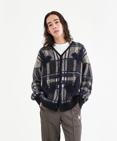 Needles（ニードルス）の「【Needles/ニードルズ】Mohair Cardigan - Original Check With Papillon（カーディガン/ボレロ・メンズ・チェック・M/S）」の2枚目の写真