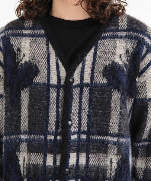 Needles（ニードルス）の「【Needles/ニードルズ】Mohair Cardigan - Original Check With Papillon（カーディガン/ボレロ・メンズ・チェック・M/S）」の8枚目の写真