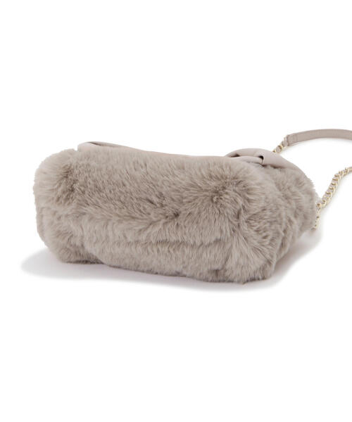 EDIT COLOGNE（エディットコロン）の「リボンハンドルフェイクファーショルダーバッグ（ショルダーバッグ・レディース・グレー/ベージュ・ﾌﾘ-）」の11枚目の写真