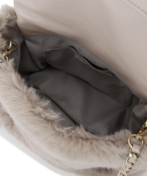 EDIT COLOGNE（エディットコロン）の「リボンハンドルフェイクファーショルダーバッグ（ショルダーバッグ・レディース・グレー/ベージュ・ﾌﾘ-）」の12枚目の写真