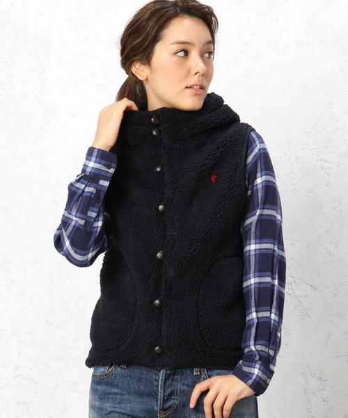 GYMPHLEX(ジムフレックス)の「Gymphlex(ジムフレックス) BOA PL HOOD ベスト(ベスト・レディース・グレー/ネイビー・フリー)」の2枚目の写真