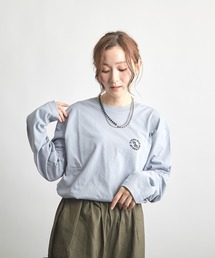 ヘヴィウェイト天竺 刺繍 長袖 クルーネック
