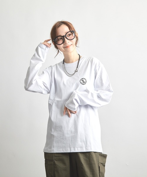 B'day(ビーデイ)の「ヘヴィウェイト天竺 刺繍 長袖 クルーネック(Tシャツ/カットソー・レディース・サックスブルー/ブラック/ホワイト・LARGE/MEDIUM)」の6枚目の写真