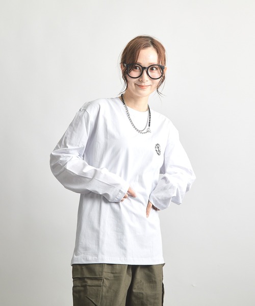 B'day(ビーデイ)の「ヘヴィウェイト天竺 刺繍 長袖 クルーネック(Tシャツ/カットソー・レディース・サックスブルー/ブラック/ホワイト・LARGE/MEDIUM)」の9枚目の写真