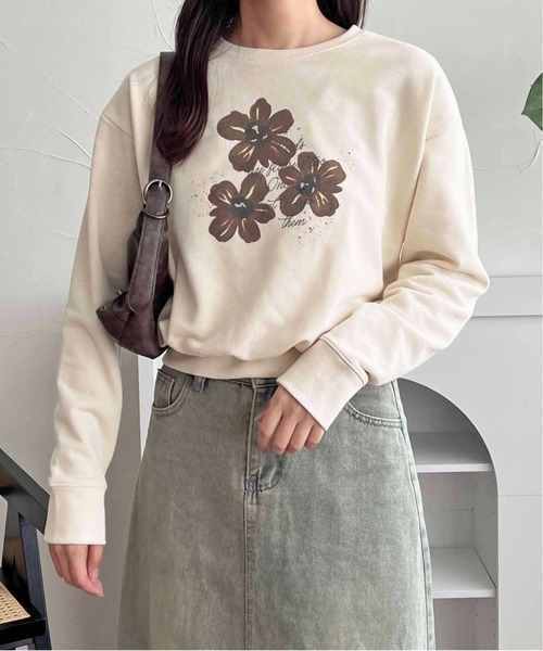 apres jour clair（アプレジュールクレア）の「【apres jour clair】フラワープリントスウェット【ZOZOTOWN限定アイテム】（スウェット・レディース・アイボリー/グレー・フリー/X-LARGE）」の14枚目の写真