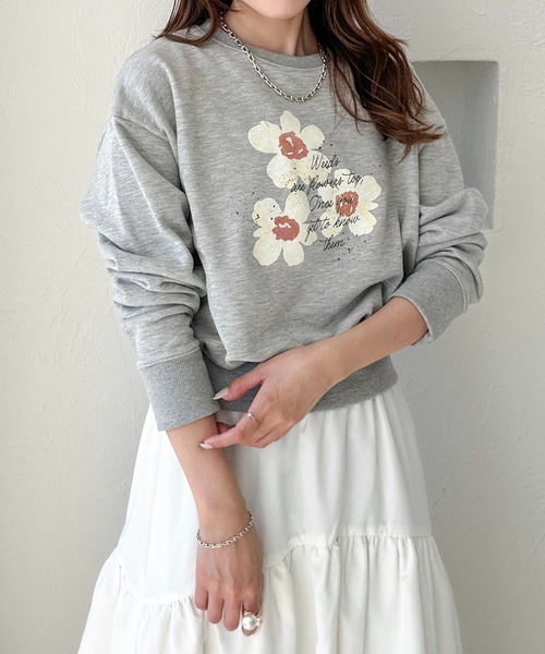 apres jour clair（アプレジュールクレア）の「【apres jour clair】フラワープリントスウェット【ZOZOTOWN限定アイテム】（スウェット・レディース・アイボリー/グレー・フリー/X-LARGE）」の17枚目の写真