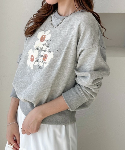 apres jour clair（アプレジュールクレア）の「【apres jour clair】フラワープリントスウェット【ZOZOTOWN限定アイテム】（スウェット・レディース・アイボリー/グレー・フリー/X-LARGE）」の18枚目の写真