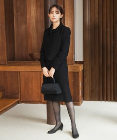 【喪服・礼服】フリルカラージャケット＆ワンピース ブラックフォーマルセット