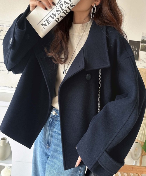 セール】1枚でぱっとトレンドシルエットに♪2wayスタンドカラー