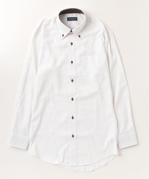 TOKYO SHIRTS(トウキョウシャツ)の「透け防止 形態安定ノーアイロン ドゥエボットーニ 長袖ビジネスワイシャツ(ビジネスシャツ・メンズ・ライトベージュ・首回り39cm-裄丈80cm/首回り39cm-裄丈84cm/首回り41cm-裄丈82cm/首回り41cm-裄丈86cm/首回り42cm-裄丈82cm/首回り42cm-裄丈86cm/首回り43cm-裄丈86cm/首回り37cm-裄丈80cm/首回り43cm-裄丈82cm)」の2枚目の写真