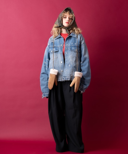 セール】an meets zakka スウェードムートンミトン / 手袋 グローブ