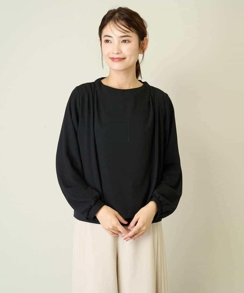 a.v.v(アーヴェヴェ)の「ドレープネックシアートップス(Tシャツ/カットソー・レディース・アイボリー/ブラック・34/36/38/40/42)」の14枚目の写真