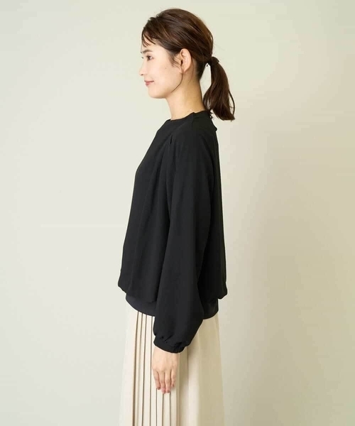 a.v.v(アーヴェヴェ)の「ドレープネックシアートップス(Tシャツ/カットソー・レディース・アイボリー/ブラック・34/36/38/40/42)」の15枚目の写真