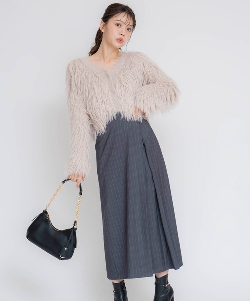 NOELA（ノエラ）の「ゴールドポイントタックスカート（スカート・レディース・ベージュ/ブラウン/チャコールグレー・M/S）」の2枚目の写真