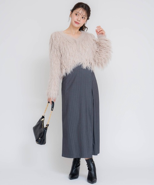 NOELA（ノエラ）の「ゴールドポイントタックスカート（スカート・レディース・ベージュ/ブラウン/チャコールグレー・M/S）」の5枚目の写真