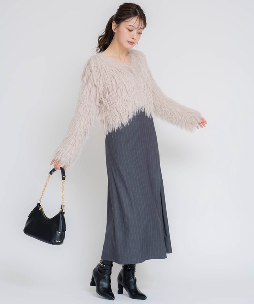 NOELA（ノエラ）の「ゴールドポイントタックスカート（スカート・レディース・ベージュ/ブラウン/チャコールグレー・M/S）」の6枚目の写真