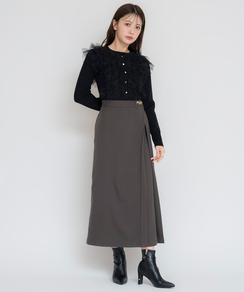 NOELA（ノエラ）の「ゴールドポイントタックスカート（スカート・レディース・ベージュ/ブラウン/チャコールグレー・M/S）」の12枚目の写真